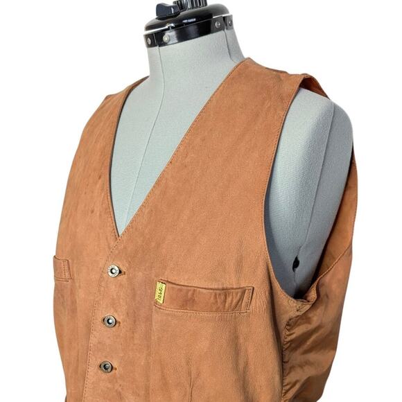 Esprit unisex light brown suede vest, size large, Western, Boho, Farmcore - Picture 12 of 12